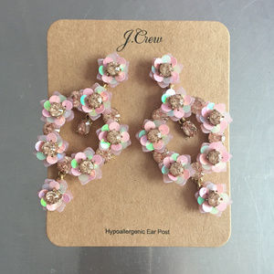 J.Crew Pink Iridescent Flower Blossom Earrings